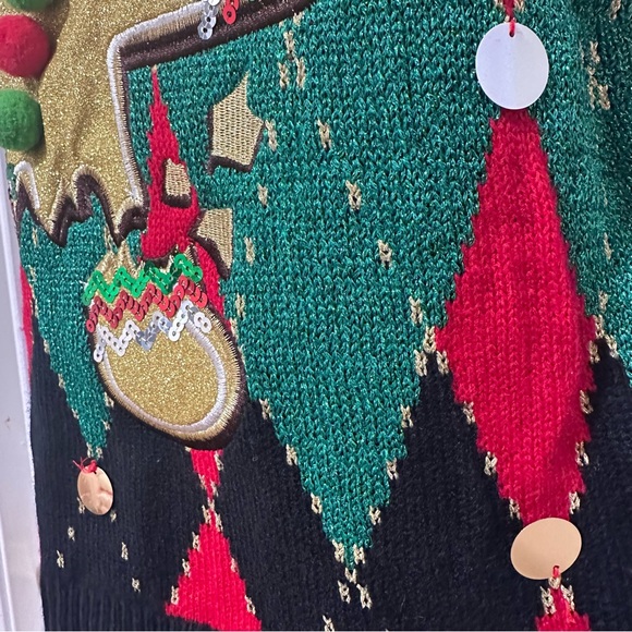 99 Jane Street Women Medium OH SNAP Gingerbread Man Ugly Christmas Sweater Vest - Picture 7 of 12